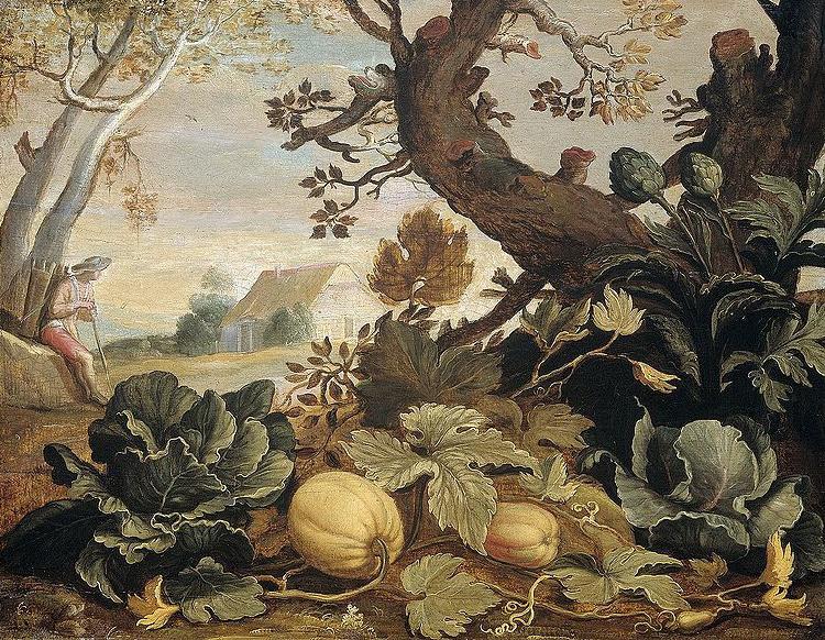 Abraham Bloemaert Landscape with fruit and vegetables in the foreground oil painting picture